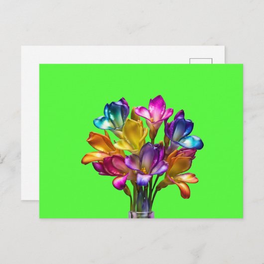 Kleurrijk Freesia bloemenboeket Briefkaart (Voorkant / Achterkant)