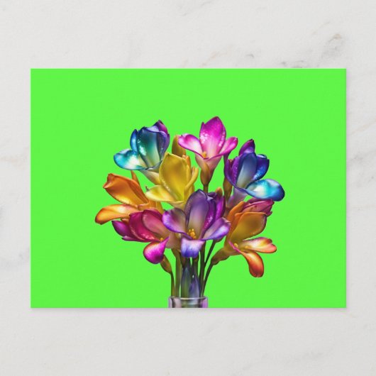 Kleurrijk Freesia bloemenboeket Briefkaart (Voorkant)