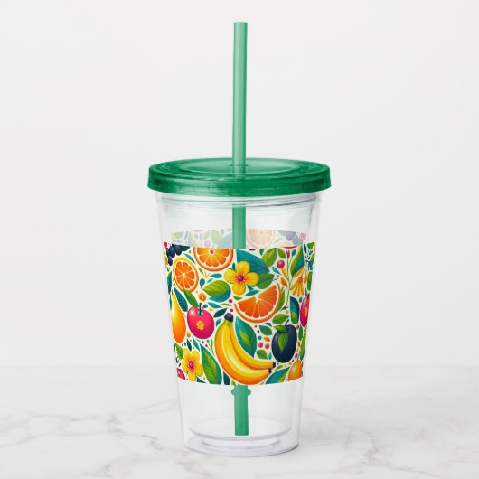 Kleurrijk fruit acryl drinkbeker (Voorkant)