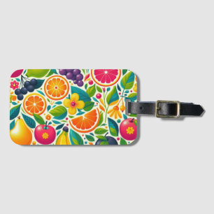 Kleurrijk fruit bagagelabel