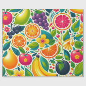 Kleurrijk fruit cadeaupapier (Vlak)