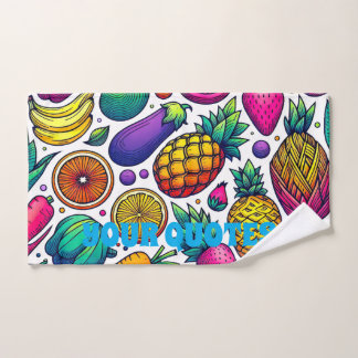 Kleurrijk Fruit en Groenten Patroon  Handdoek
