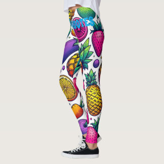 Kleurrijk Fruit en Groenten Patroon  Leggings