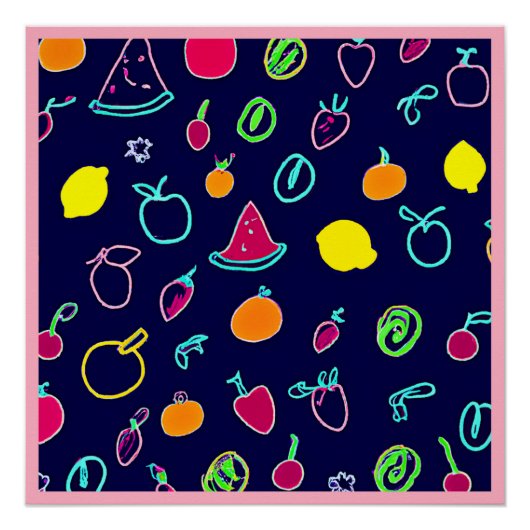 Kleurrijk Fruit Fantasia Design Perfect Poster (Voorkant)