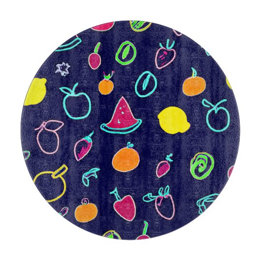 Kleurrijk Fruit Fantasia Design Snijplank (Voorkant)
