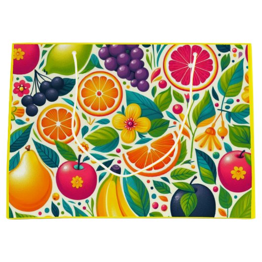 Kleurrijk fruit groot cadeauzakje (Voorkant)
