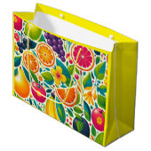 Kleurrijk fruit groot cadeauzakje (Voorkant Gekanteld)