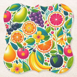 Kleurrijk fruit kartonnen onderzetters
