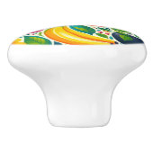 Kleurrijk fruit keramische knop (Zijkant)