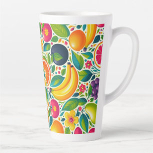 Kleurrijk fruit latte mok