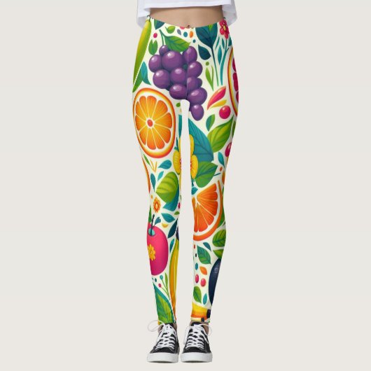Kleurrijk fruit leggings (Voorkant)