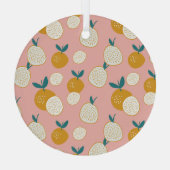 Kleurrijk fruit, naadloos achtergrondpatroon. glas ornament (Achterkant)