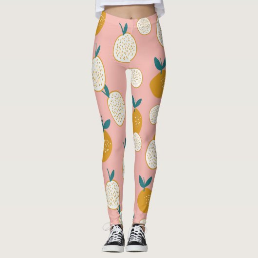 Kleurrijk fruit, naadloos achtergrondpatroon. leggings (Voorkant)