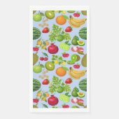 Kleurrijk Fruit Patroon 01.b Lichtblauwe BG Servet (Voorkant)