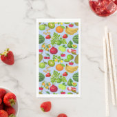 Kleurrijk Fruit Patroon 01.b Lichtblauwe BG Servet (Insitu)