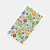 Kleurrijk Fruit Patroon 01.b Lichtblauwe BG Servet (Hoek)