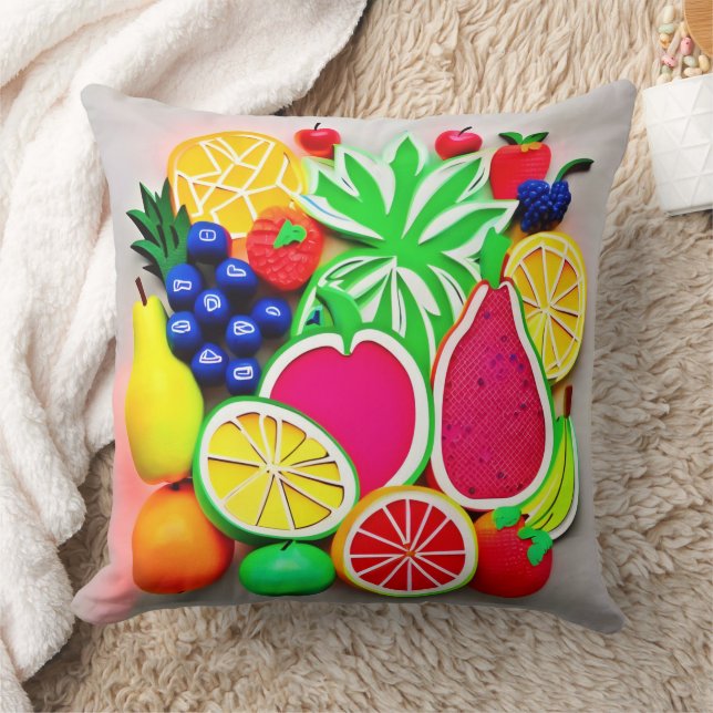 Kleurrijk Fruit Pop Art Kussen (Deken)