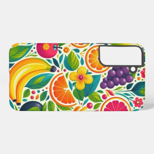 Kleurrijk fruit samsung galaxy hoesje (Achterkant horizontaal)