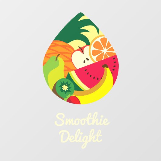 Kleurrijk Fruit Sap Smoothie Logo Aangepaste Bar Raamsticker (Vel)