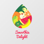 Kleurrijk Fruit Sap Smoothie Logo Aangepaste Bar Raamsticker (Vel)