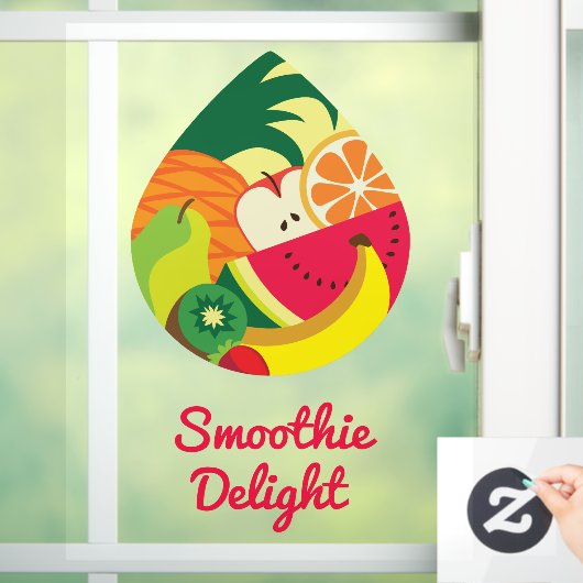 Kleurrijk Fruit Sap Smoothie Logo Aangepaste Bar Raamsticker (Huis)