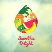 Kleurrijk Fruit Sap Smoothie Logo Aangepaste Bar Raamsticker (Vel 3)