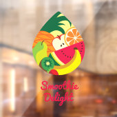 Kleurrijk Fruit Sap Smoothie Logo Aangepaste Bar Raamsticker (Vel 2)