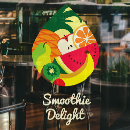 Kleurrijk Fruit Sap Smoothie Logo Aangepaste Bar Raamsticker