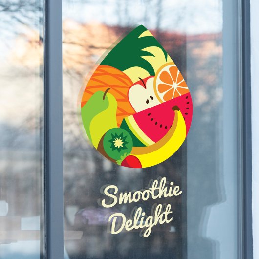 Kleurrijk Fruit Sap Smoothie Logo Aangepaste Bar Raamsticker