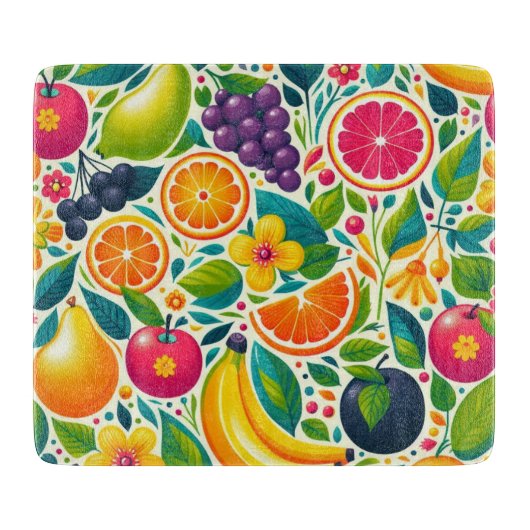 Kleurrijk fruit snijplank (Voorkant)