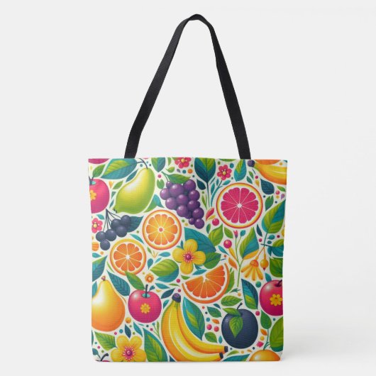 Kleurrijk fruit tote bag (Voorkant)