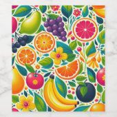 Kleurrijk fruit wijn etiket (Enkel label)
