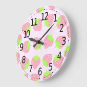 Kleurrijk fruitaardbeienpatroon | Wandklok (Hoek)