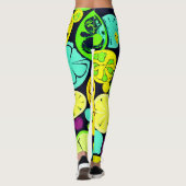 Kleurrijk fruitig trillingspatroon leggings (Achterkant)