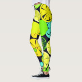 Kleurrijk fruitig trillingspatroon leggings (Links)