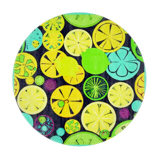 Kleurrijk fruitig trillingspatroon snijplank (Voorkant)