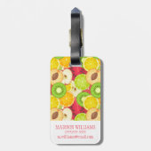 Kleurrijk fruitpatroon bagagelabel (Achterkant verticaal)
