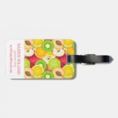 Kleurrijk fruitpatroon bagagelabel (Achterkant horizontaal)
