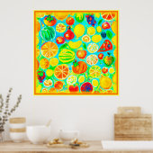 Kleurrijk fruitpatroon. Bestel nu Poster (Keuken)