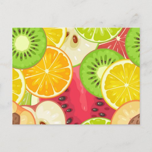 Kleurrijk fruitpatroon briefkaart (Voorkant)