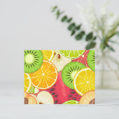 Kleurrijk fruitpatroon briefkaart (Staand voorkant)