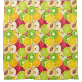 Kleurrijk fruitpatroon douchegordijn (Voorkant)