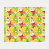 Kleurrijk fruitpatroon fleece deken (Voorkant (Horizontaal))
