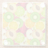 Kleurrijk fruitpatroon glazen onderzetter (Achterkant)