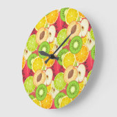 Kleurrijk fruitpatroon grote klok (Hoek)