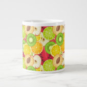 Kleurrijk fruitpatroon grote koffiekop (Voorkant)