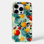 Kleurrijk fruitpatroon met citrus en bessen Case-Mate iPhone case (Achterkant)