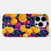 Kleurrijk fruitpatroon met levendige citrus & bess Case-Mate iPhone case (Achterkant (horizontaal))