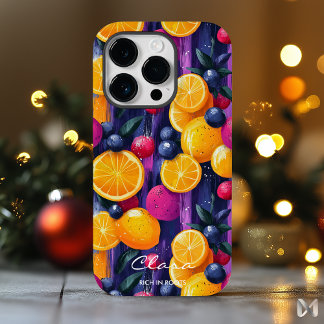 Kleurrijk fruitpatroon met levendige citrus & bess Case-Mate iPhone 14 pro hoesje