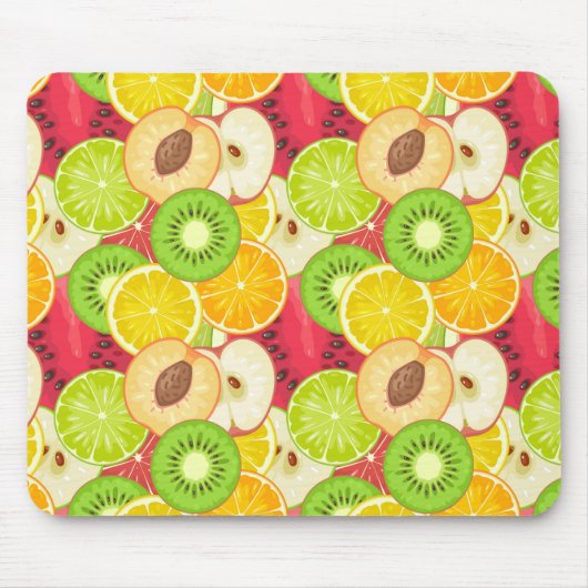 Kleurrijk fruitpatroon muismat (Voorkant)